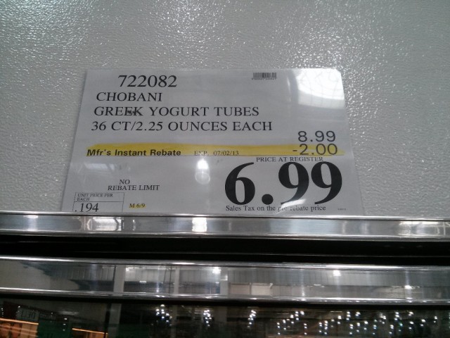 Chobani Greek Yogurt Tubes Costco 