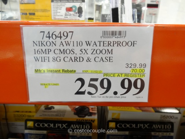 Nikon AW110 Waterproof Camera Costco