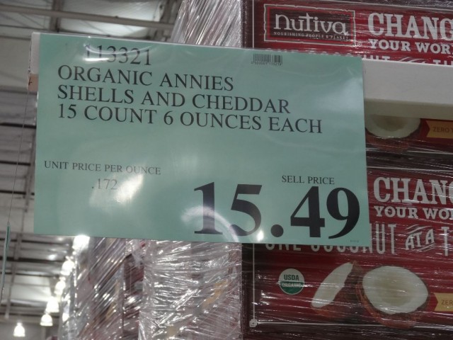 Annies Organic Shells and Cheddar Macaroni and Cheese Costco