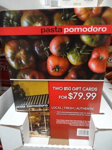 Gift Card Pasta Pomodoro Costco 