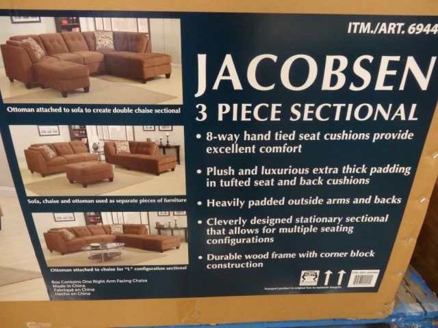 Jacobsen 3 Piece Sectional Costco 