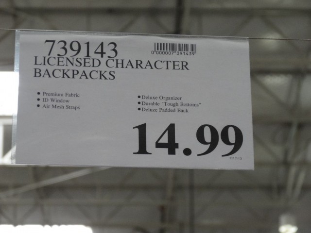 Licensed Character Backpacks Costco 