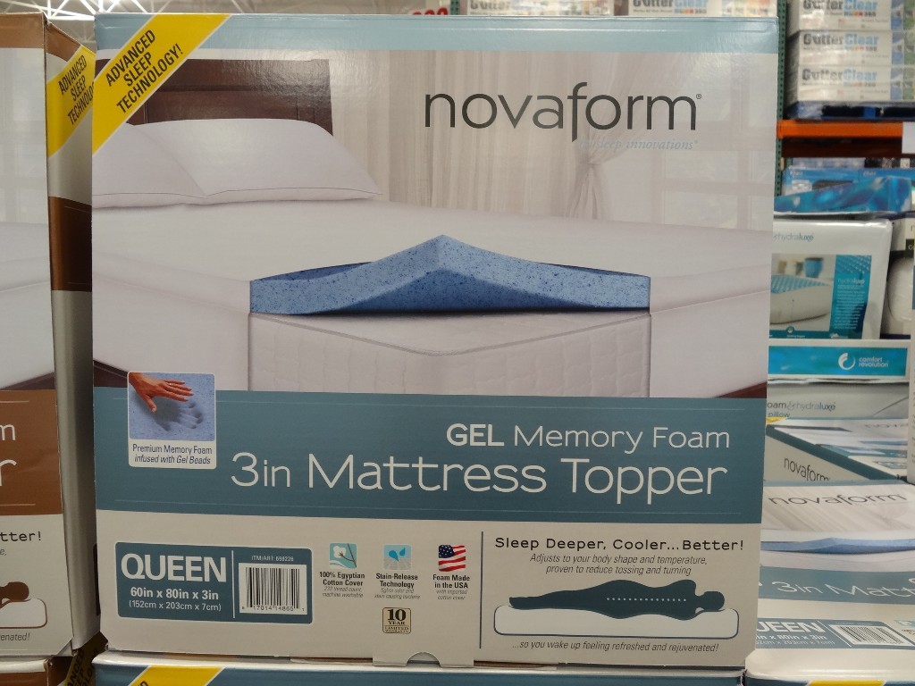 Novaform 3 Inch Gel Memory Foam Mattress Topper