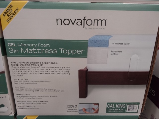 Novaform 3 Inch Gel Memory Foam Topper Costco 