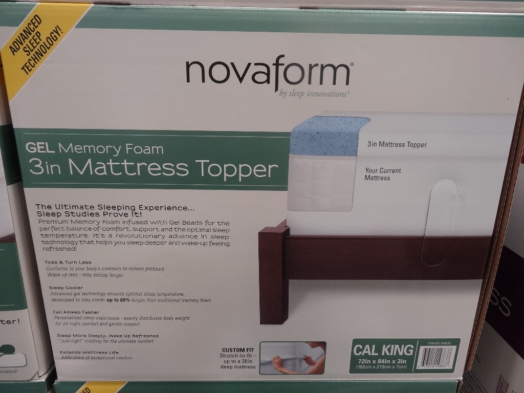 Novaform 3 Inch Gel Memory Foam Mattress Topper