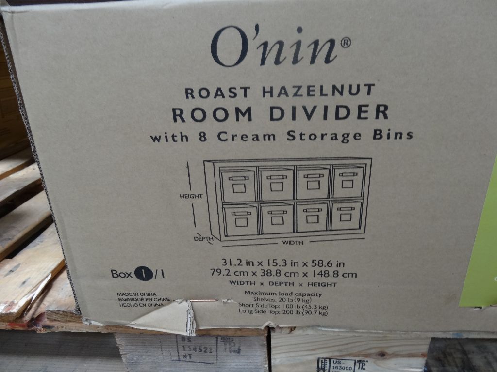 O'nin Room Divider with 8 Storage Bins
