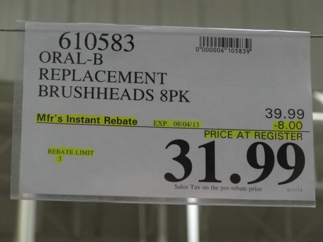Oral-B Replacement Brushheads Costco 