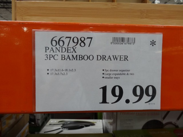 Pandex 3 Piece Bamboo Drawer Organizer Costco 