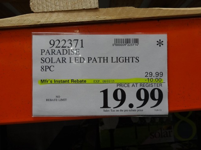 Paradise Solar LED Pathway Lights Costco 
