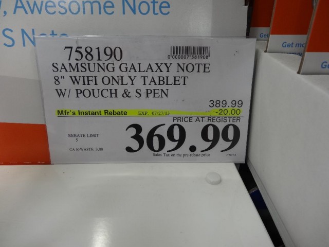 Samsung Galaxy Note 8 Inch Tablet Costco 