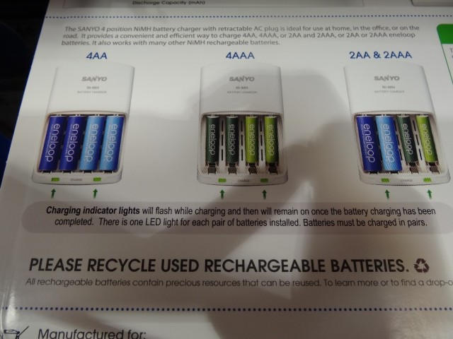 Sanyo Eneloop Rechargeable Battery Combo Pack Costco 
