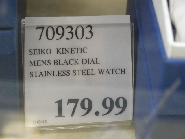 Seiko Kinetic Men's Black Dial Watch Costco 
