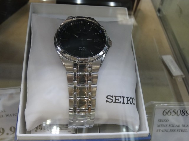 Seiko Solar Black Dial Watch Costco 