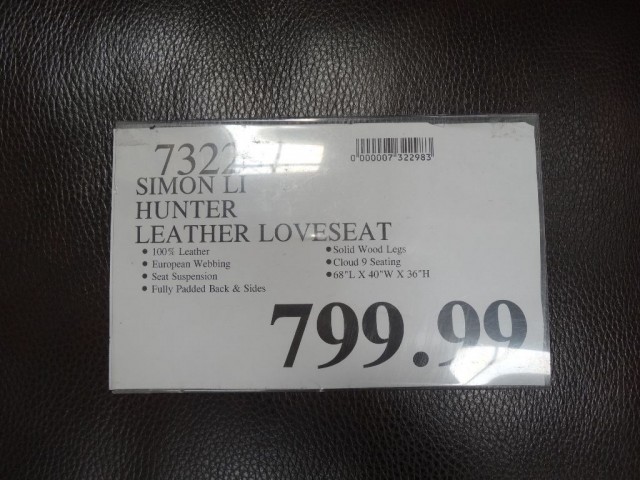 Simon Li Hunter Leather Loveseat Costco 