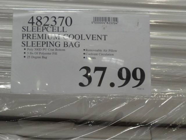 SleepCell Coolvent Premium Sleeping Bag Costco 