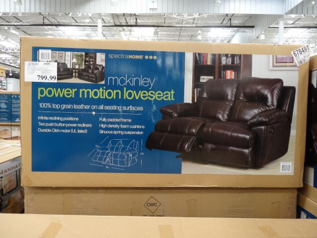 Spectra McKinley Leather Power Motion Loveseat Costco 