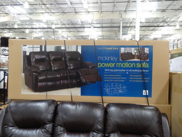 Spectra McKinley Leather Power Motion Sofa Costco 
