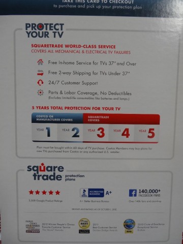 TV $3000 - $3999.99 3-Year SquareTrade Warranty 