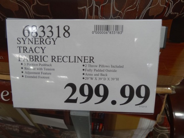 Synergy Tracy Recliner Costco 