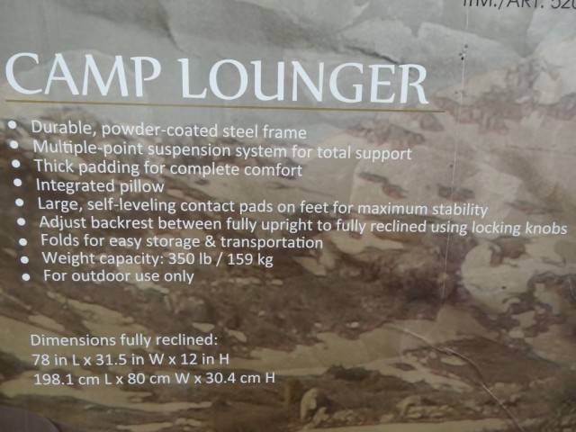 Timber Ridge Camp Lounger Costco 