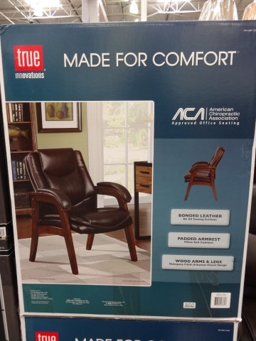 True Innovations Wood Leather Side Chair Costco 