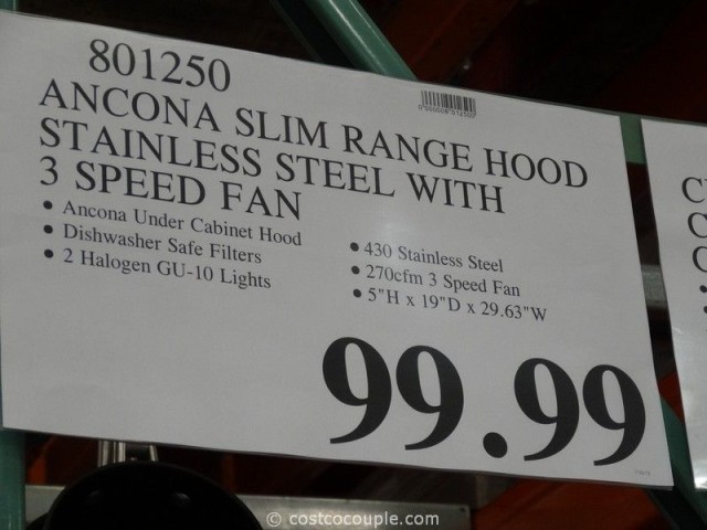 Ancona Slim Stainless Steel Hood Costco 