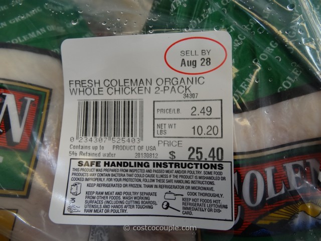 Coleman Organic Whole Chicken Costco 2