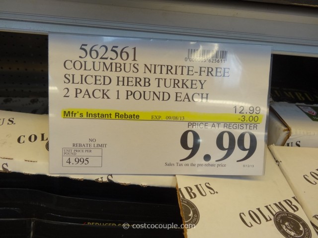 Columbus Nitrite Free Sliced Herb Turkey Costco 2