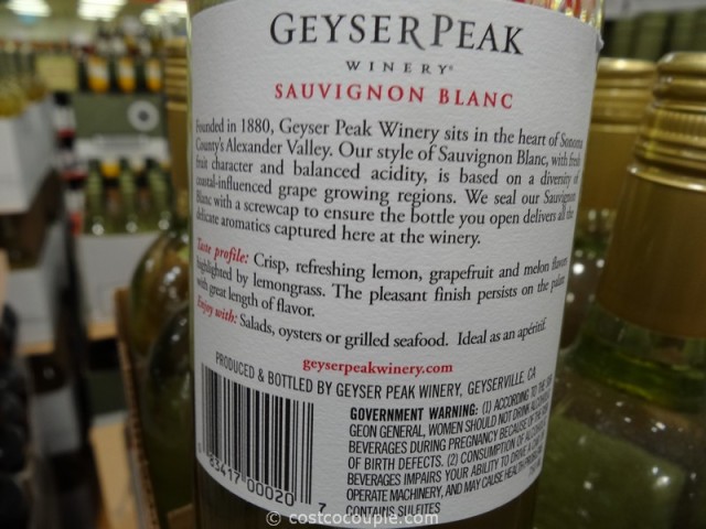 Geyser Peak 2012 Sauvignon Blanc Costco 