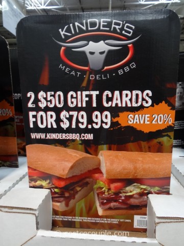 Gift Cards Kinder's BBQ Costco 1