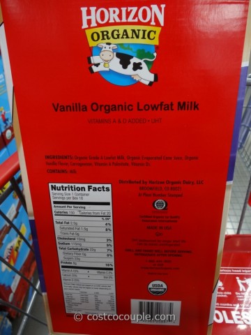 Horizon Vanilla Organic Lowfat Milk Costco 2