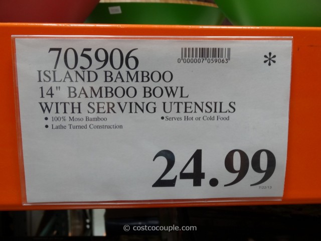 Island Bamboo Bowl with Serving Utensils Costco 3