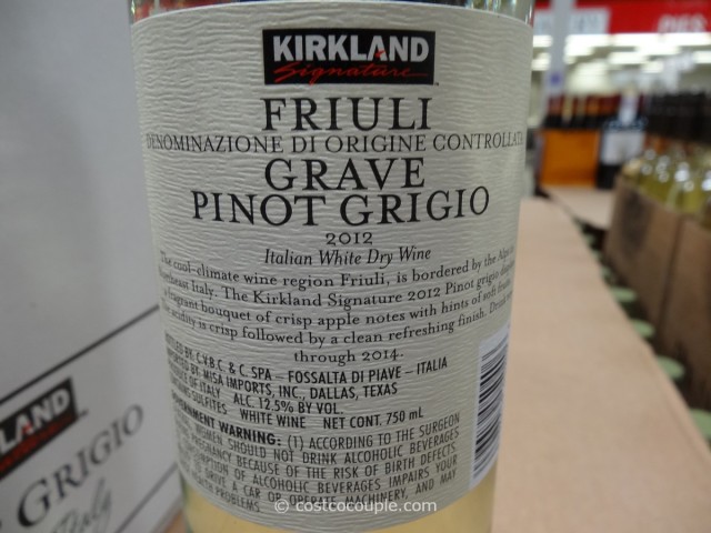 Kirkland Signature 2012 Pinot Grigio Costco 2