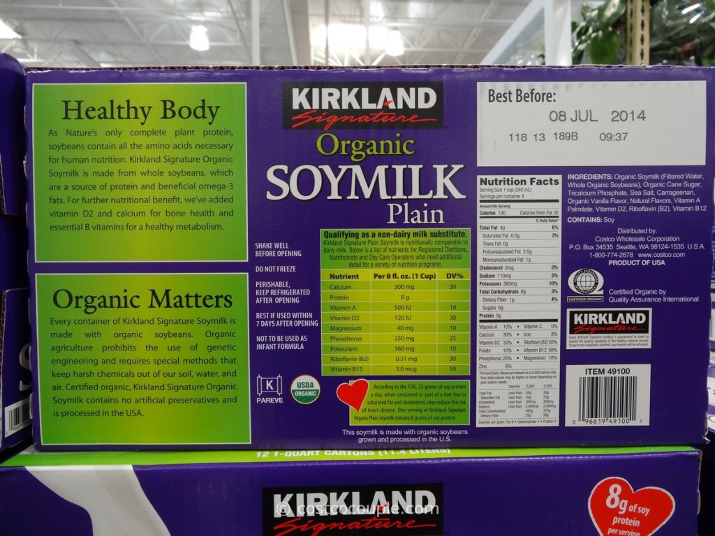 Kirkland Signature Organic Plain Soy Milk