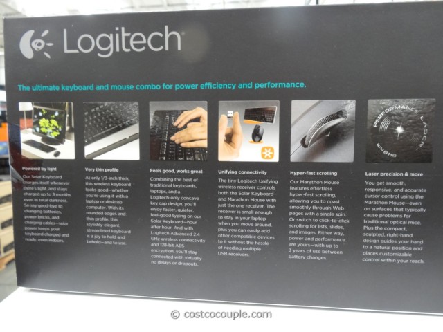 Logitech Wireless Solar Keyboard and Mouse mk750 Costco 5