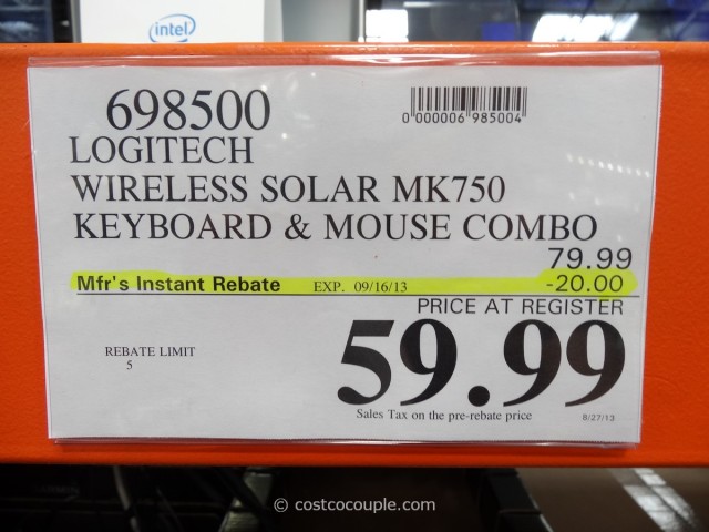 Logitech Wireless Solar Keyboard and Mouse mk750 Costco 7
