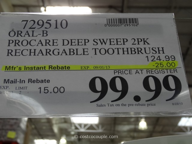 OralB Procare Deep Sweep Rechargeable Toothbrush Costco 5