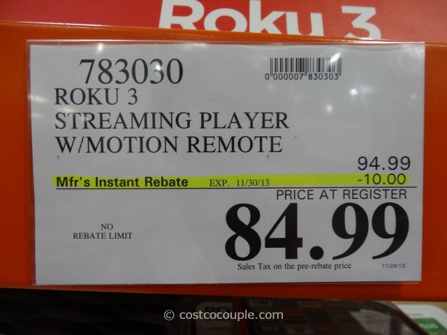 Roku 3 Streaming Player Costco