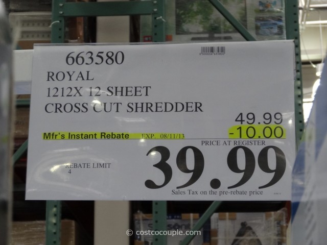 Royal 12 Sheet Crosscut Shredder Costco 4