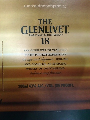 Glenlivet 12-15-18 yr Sampler Scotch Whisky Costco 4