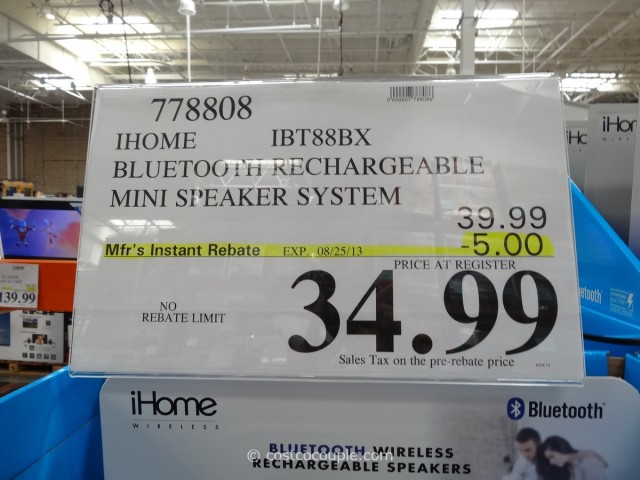 iHOme Bluetooth Rechargeable Mini Speaker System Costco 1