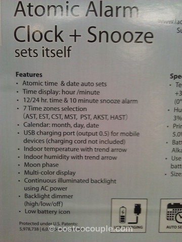 La Crosse Color LCD Alarm Clock Costco 3