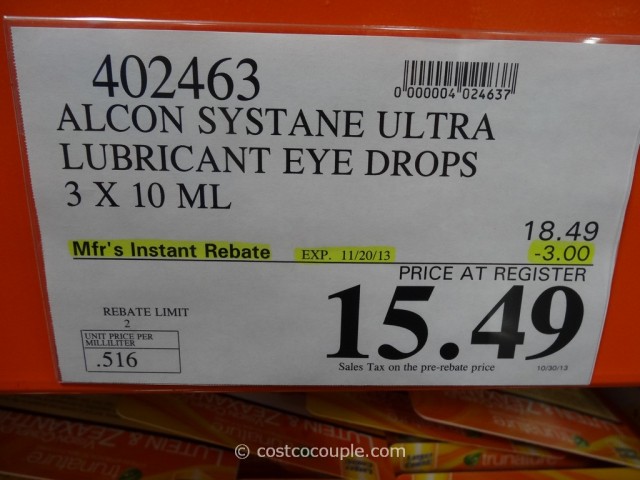 Alcon Systane Ultra Lubricant Eye Drops Costco