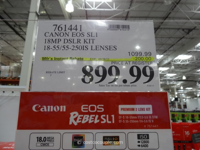 Canon EOS Rebel SL1 DSLR Kit Costco 3