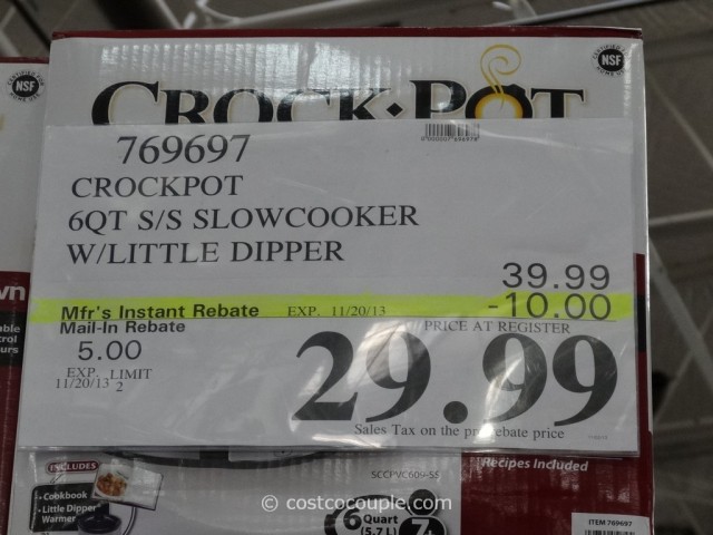 Crockpot 6 Qt Slowcooker Costco Item 769697