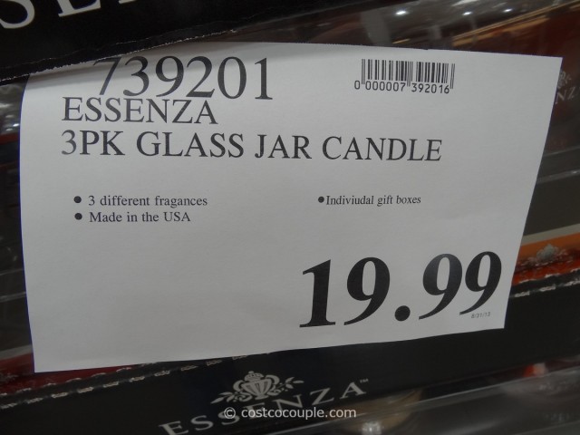 Essenza 3Pack Glass Jar Candle Set Costco 3