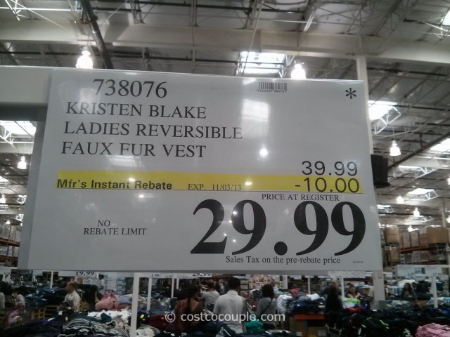Kristen Blake Ladies' Reversible Faux Fur Vest Costco 1