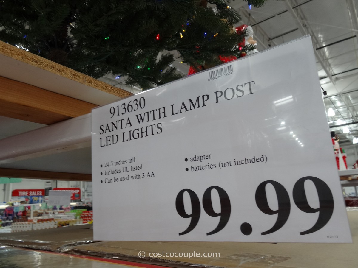 Santa With LED Lamp Post