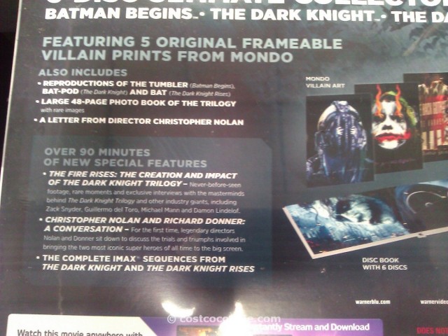 The Dark Knight BluRay Trilogy Collectors Edition Costco 6