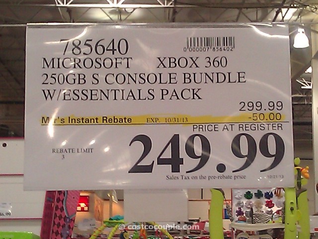 Xbox 360 Bundle with Essentials Pack rebate Costco 1
